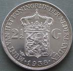 Nederland. Wilhelmina. 2 1/2 Gulden 1938b Grof Haar Mooie, Postzegels en Munten, Munten | Nederland