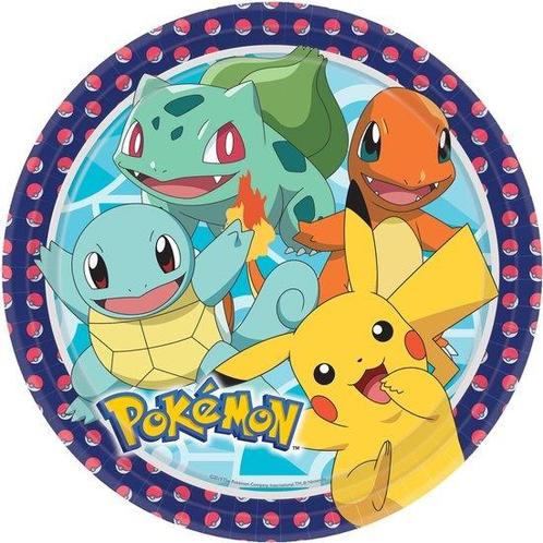 Amscan - Pokémon 8 Papieren Borden (23 cm), Hobby en Vrije tijd, Feestartikelen, Ophalen of Verzenden