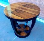 Salontafel - Hout - Bijzettafeltje met zuil