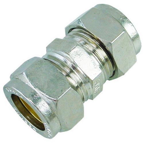 Riko P-901 Rechte Messing Knelkoppeling 10x10 Vernikkeld, Doe-het-zelf en Verbouw, Sanitair, Nieuw, Ophalen of Verzenden