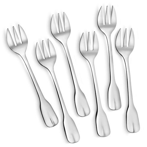 Déglon Set van 6 oestervorken - Drie-tandig ontwerp - Roe.., Huis en Inrichting, Keuken | Bestek, Nieuw, Ophalen of Verzenden