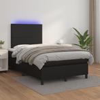 vidaXL Boxspring met matras en LED kunstleer zwart 120x200, Huis en Inrichting, Slaapkamer | Bedden, Overige materialen, Verzenden