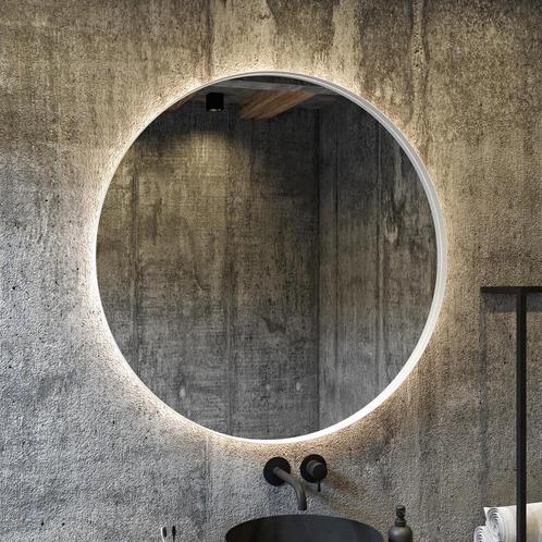 Spiegel BWS Star Rond met LED Mat Wit (alle maten), Doe-het-zelf en Verbouw, Sanitair, Bad, Nieuw, Ophalen of Verzenden