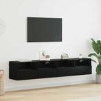 vidaXL TV Wandkasten 2 pcs Zwart Eiken 80 x 30 x 30 cm, Verzenden, Nieuw, 50 tot 100 cm, Minder dan 100 cm