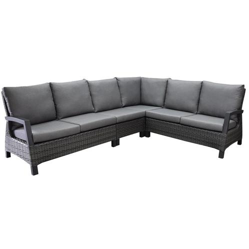 Dallas hoek loungeset 4 delig antraciet, Tuin en Terras, Tuinsets en Loungesets, Nieuw, Wicker, Ophalen of Verzenden