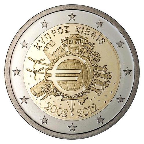 Cyprus 2 Euro 10 Jaar Euro 2012, Postzegels en Munten, Munten | Europa | Euromunten, Verzenden