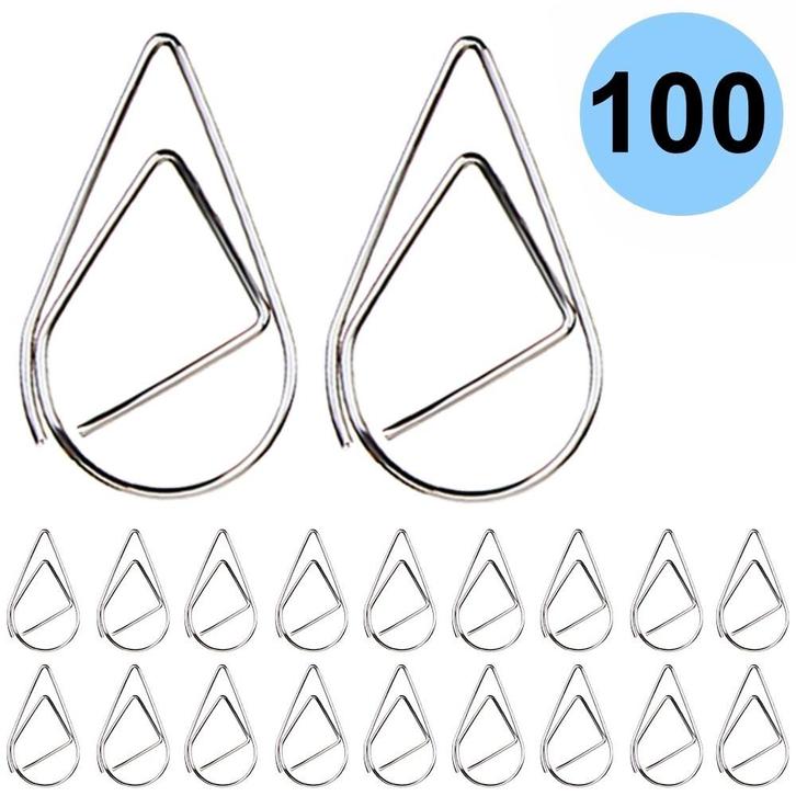 Fako Bijoux - 100x Paperclip Druppel Zilver - Druppelvormige, Diversen, Cadeauverpakkingen, Verzenden
