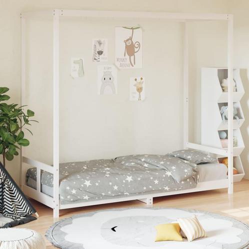 vidaXL Kinderbedframe 80x200 cm massief grenenhout wit, Kinderen en Baby's, Kinderkamer | Bedden, Nieuw, Verzenden