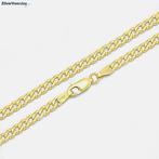 Gold plated 925 zilveren  gourmet ketting  3 mm, Verzenden, Nieuw, Zilver
