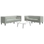 vidaXL 2-delige Loungeset Chesterfield met bolsters fluweel, Huis en Inrichting, Banken | Bankstellen, Verzenden, Nieuw, Vierpersoons of meer