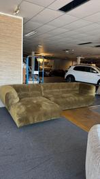 Hoekbank Opal 2 delig luxe stof velvet mos groen mega sofa, Ophalen, 125 tot 150 cm, Hoekbank, Stof