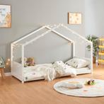 Kinderbed Simo huisbed 200x90 cm wit [en.casa], Verzenden, Nieuw