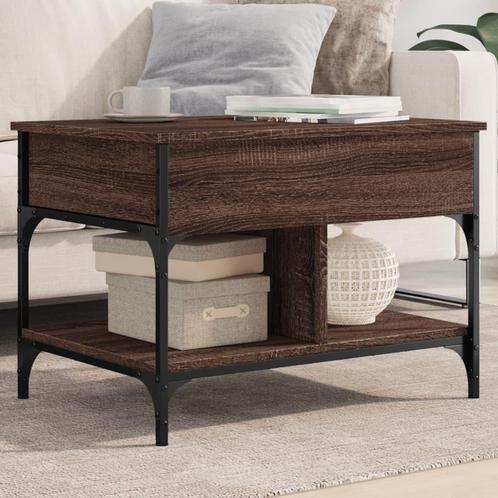 vidaXL Salontafel 70x50x50 cm bewerkt hout en metaal, Huis en Inrichting, Tafels | Salontafels, 50 tot 100 cm, Nieuw, Metaal, Verzenden