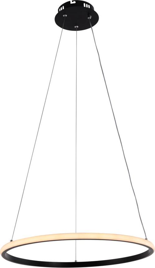 LED Hanglamp CCT 30W Zwart Dimbaar + Afstandsbediening Rond, Huis en Inrichting, Lampen | Hanglampen, 75 cm of meer, Nieuw, Kunststof