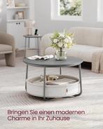 VASAGLE ronde Salontafel met opbergbak – diameter 75 cm -, Huis en Inrichting, Tafels | Salontafels, Verzenden, Nieuw