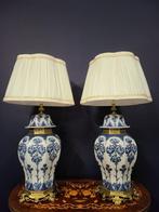 Lamp (2) - Blauw delfts stijl lampenpaar (het werkt) -, Antiek en Kunst