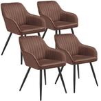 Stoel Marilyn, fluweeloptiek, gestikt - bruin / zwart, Set v, Huis en Inrichting, Stoelen, Verzenden, Nieuw