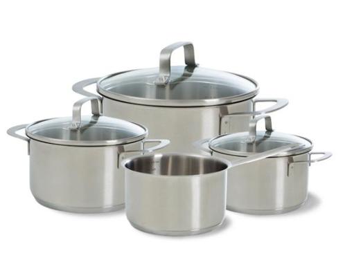 BK Bistro pannenset - 4-delig - RVS - glazen deksel -, Huis en Inrichting, Keuken | Keukenbenodigdheden