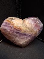 Natural Amethyst Palmstone - heart shaped - amethyst with la, Verzamelen, Verzenden