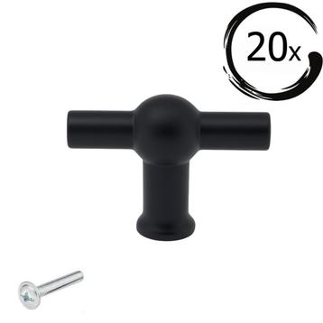 20X Deurknop Kansas 48 mm Zwart beschikbaar voor biedingen