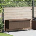 vidaXL Tuinbox met wielen 160x55x75 cm poly rattan bruin, Tuin en Terras, Verzenden, Nieuw