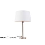 Moderne tafellamp staal met witte kap 32 cm - Simplo, Huis en Inrichting, Lampen | Tafellampen, Nieuw, Overige materialen, Modern