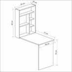 [en.casa] Klaptafel voor wandmontage Greve wit en walnootkle, Verzenden, Nieuw