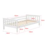 Kinderbed Nuuk met matras en uitvalbeveiliging 80x160 wit, Verzenden, Nieuw