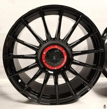 19 inch 5x100 JF Luxury - Turismo 257 Gloss Black Red Velgen