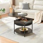 Salontafel Kandas rond zwart en houtkleurig Ø70 cm [en.casa], Huis en Inrichting, Tafels | Salontafels, Verzenden, Nieuw