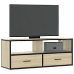 vidaXL Tv-meubel 100x31x39,5cm bewerkt hout metaal sonoma, Verzenden, Nieuw, Overige houtsoorten