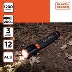 2dekans | BLACK+DECKER LED Zaklamp – 1200 Lumen – 12W – 200m, Ophalen of Verzenden, Zo goed als nieuw