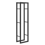 [en.casa] Brandhout rek houtopslag Täby 40x25x150 cm zwart, Tuin en Terras, Verzenden