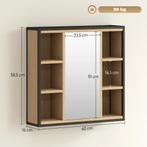 Badkamerspiegelkast, 6 Open Vakken, 3-laags Rek, Wandmontage, Huis en Inrichting, Verzenden, Nieuw