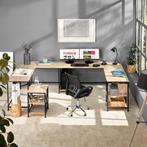 Bureau Hamilton 138x138x75,5cm - Industrieel licht hout, eik, Huis en Inrichting, Bureaus, Verzenden, Nieuw