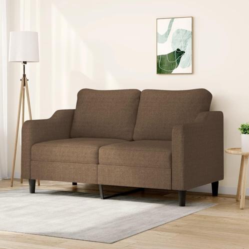 vidaXL Tweezitsbank 140 cm stof bruin, Huis en Inrichting, Banken | Bankstellen, Nieuw, 150 tot 200 cm, Stof, Tweepersoons, Verzenden