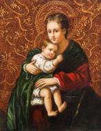 Europese school (XX) - Madonna con Bambino, Antiek en Kunst