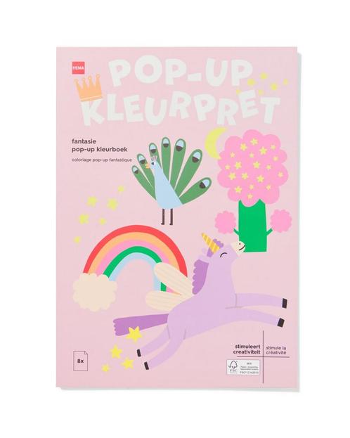 HEMA Kleurboek A4 pop-up fantasie, Boeken, Kinderboeken | Jeugd | onder 10 jaar, Nieuw, Verzenden