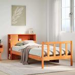 vidaXL Bed met boekenkast zonder matras massief hout, Verzenden, Nieuw, Bruin, Hout