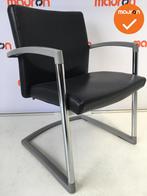 Kembo Thema - Stoel - Zwart leer met chroom/grijs onderstel, Vergader- of Presentatieruimte, Ophalen of Verzenden, Gebruikt, Stoel