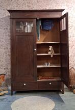 Vintage demontabele kledingkast meidenkast jongenskast hout, Huis en Inrichting, Kasten | Kledingkasten, Modern vintage, 100 tot 150 cm
