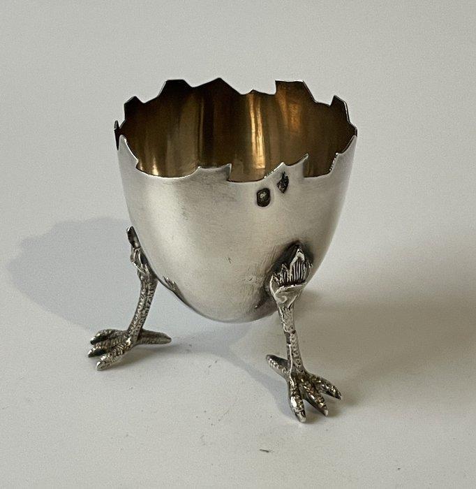 Eierdopje - .925 zilver - gesneden randen, Antiek en Kunst, Antiek | Goud en Zilver