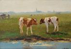 Fedor van Kregten (1871-1937) - Hollands landschap met 2, Antiek en Kunst, Kunst | Schilderijen | Klassiek