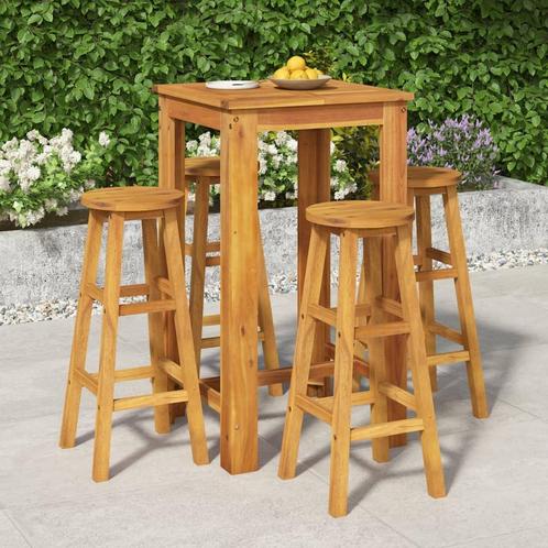 vidaXL 5-delige Tuinbarset massief acaciahout, Tuin en Terras, Tuinsets en Loungesets, Nieuw, 4 zitplaatsen, Hardhout, Verzenden