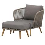 Volterra lounge balkonset 2-delig licht bruin wicker, Ophalen of Verzenden, Nieuw