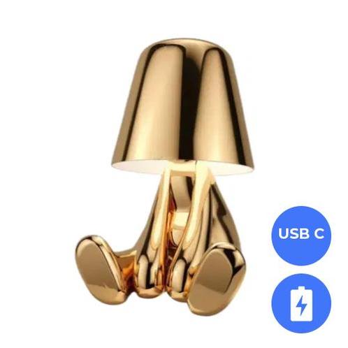 Oplaadbare LED Tafellamp - Denker - Dimbaar - USB-, Huis en Inrichting, Lampen | Overige, Ophalen of Verzenden