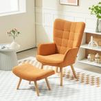 TRUUSK Fauteuil Met Voetenbank - Oorfauteuil Met Hoge Rugleu, Huis en Inrichting, Fauteuils, Verzenden, Nieuw
