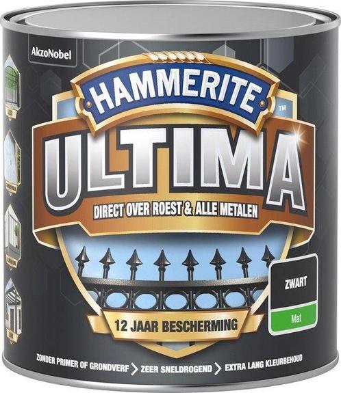 Hammerite Ultima Metaallak Mat Zwart 250 ml, Doe-het-zelf en Verbouw, Verf, Beits en Lak, Nieuw, Ophalen of Verzenden
