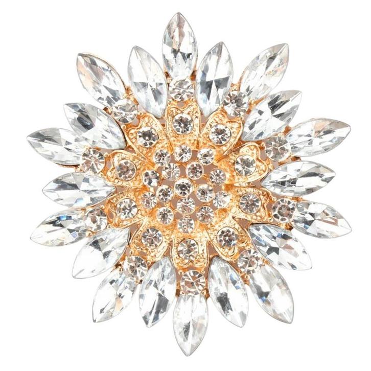 Fako Bijoux® - Broche - Bloem - Ster - XXL - Ø 68mm -, Sieraden, Tassen en Uiterlijk, Broches, Verzenden