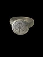 Byzantijns Zilver Ring - Chi Rho Christogram
